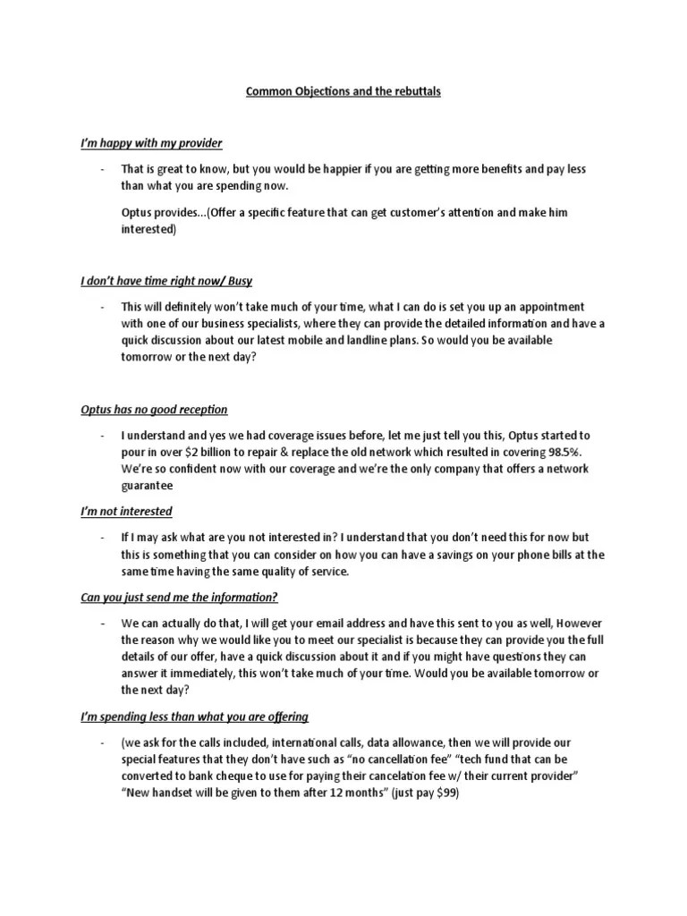 Common Objections & The Rebuttals | PDF