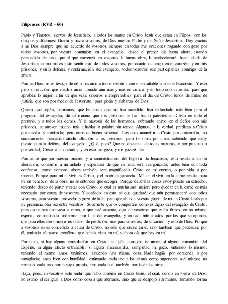 El Libro De Filipenses En Párrafos (RVR 60 - NVI) | PDF | Cristo (título) | Jesús
