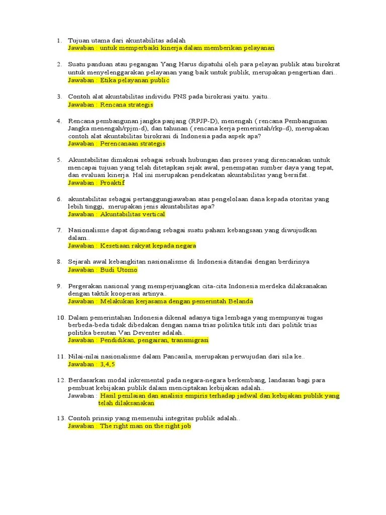 Contoh soal tkp hots integritas . Kisi Kisi Soal Evaluasi Latsar Cpns 2021 Pdf