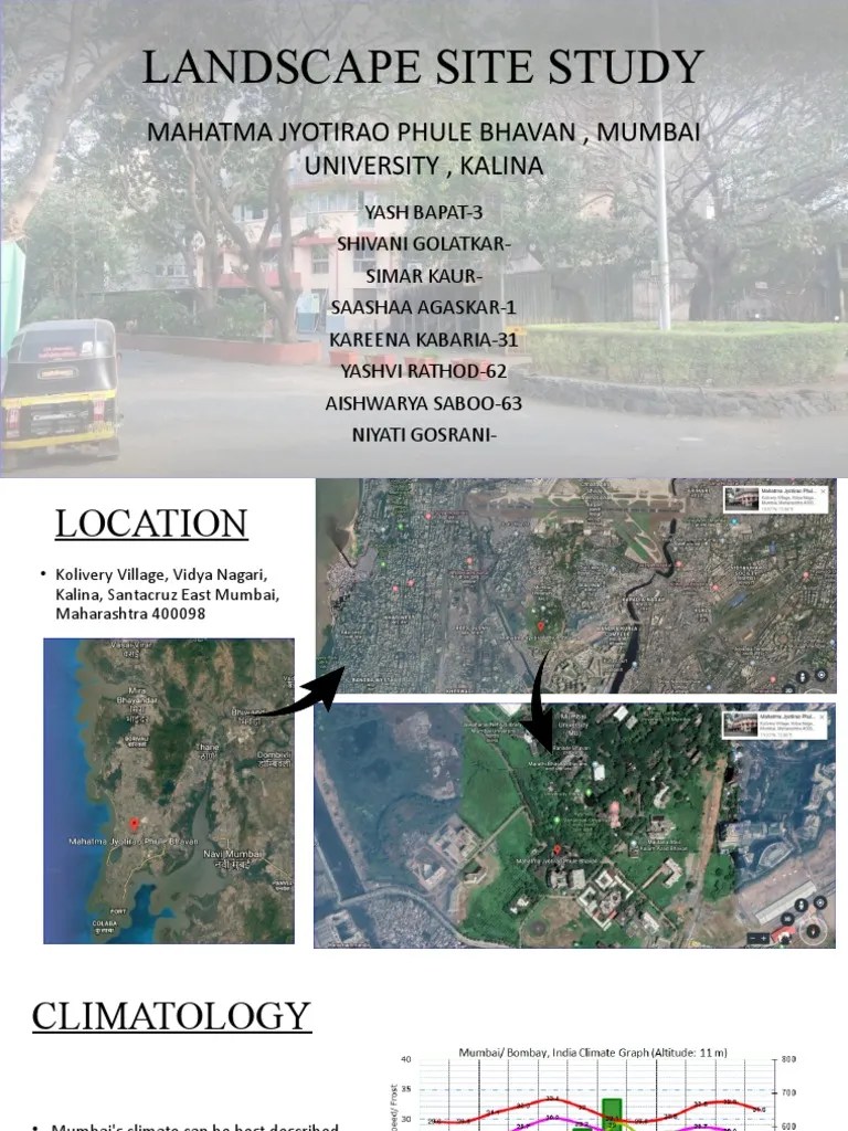 Landscape Site Study: Mahatma Jyotirao Phule Bhavan, Mumbai University, Kalina | PDF | Nature ...