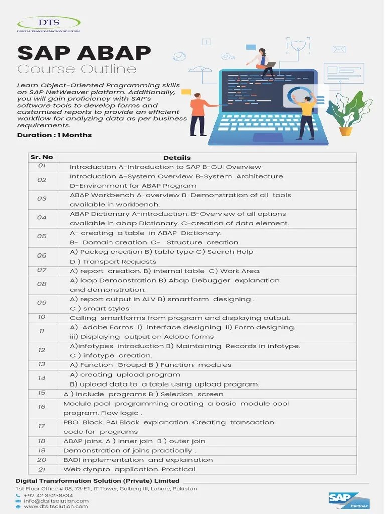 Sap Abap: Course Outline | PDF | Computer Engineering | Computing