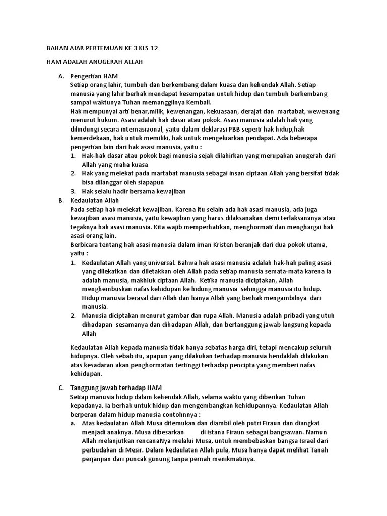 BAHAN AJAR PERTEMUAN KE 3 KLS 12 PAK | PDF