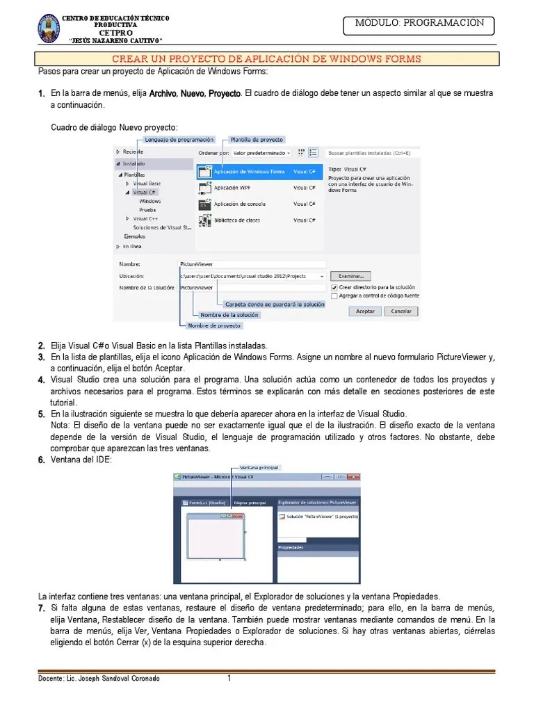 Crear Proyecto Visual Studio | Download Free PDF | Ventana (informática ...
