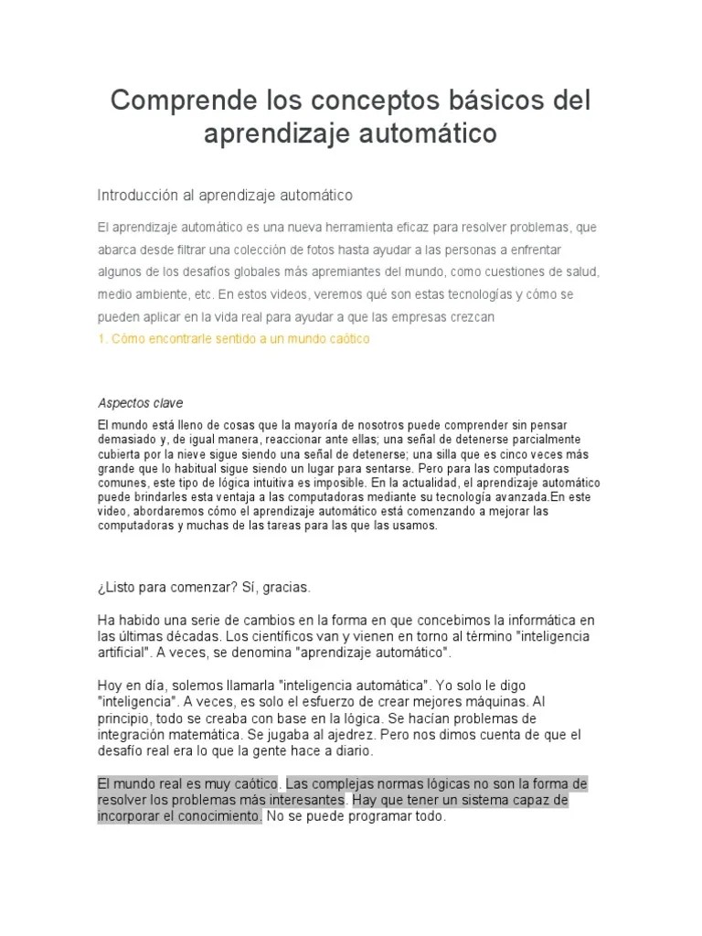 Aprendizaje Automático | PDF | Inteligencia Artificial | Inteligencia (IA) Y Semántica