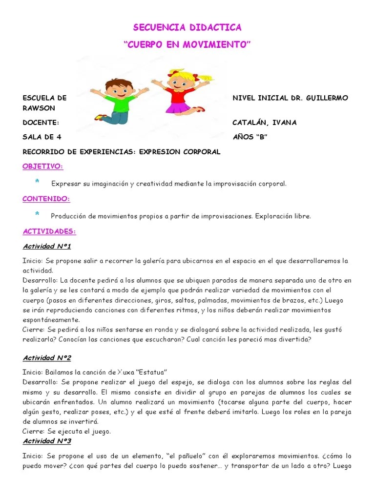 Mario oporto vicepresidente 1° del consejo general de cultura y educación prof. Sd Expresion Corporal 2021 1 Pdf
