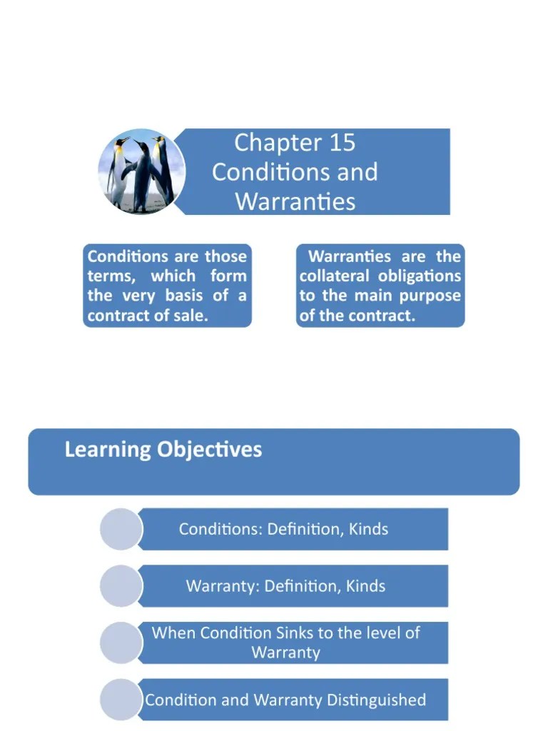 Chapter 15 - Conditions And Warranties | PDF | Breach Of Contract ...