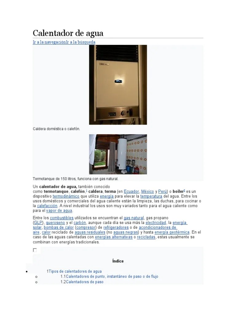 Calentador De Agua | PDF | Química | Ingeniería Termodinámica