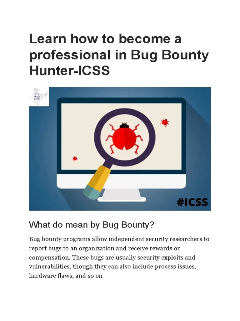 Learn How To Become A Professional In Bug Bounty Hunter | PDF ...