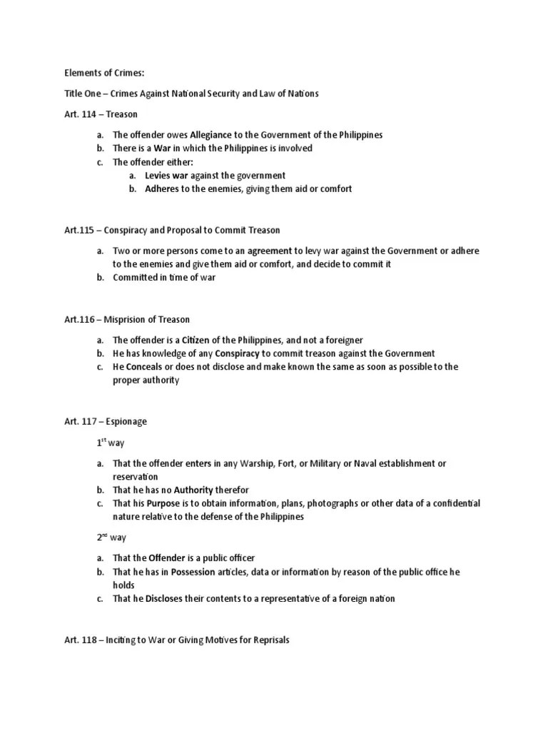 Elements Of Crimes | PDF | Crimes | Crime & Violence