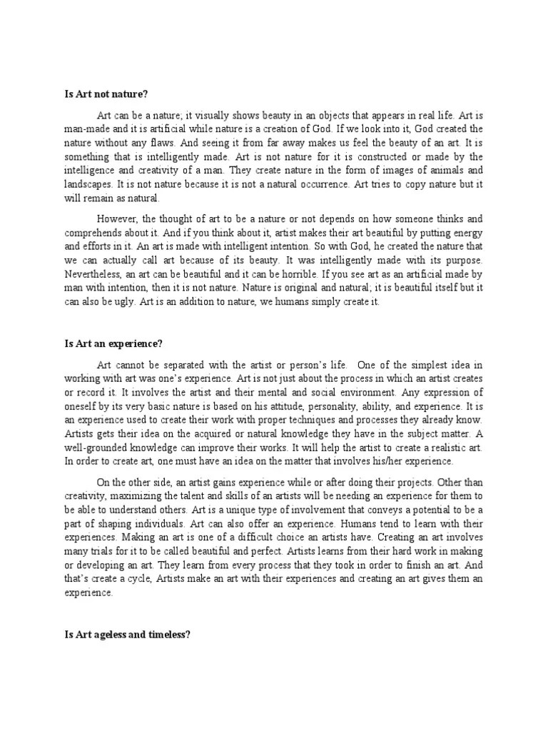 What Is Art | PDF | Nature | Experience