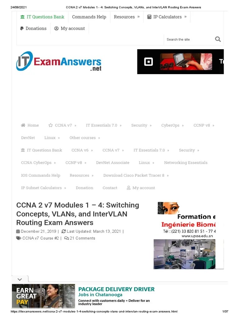 CCNA 2 V7 Modules 1 - 4 - Switching Concepts, VLANs, And InterVLAN ...