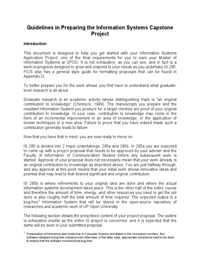 Guidelines In Preparing The Information Systems Capstone Project | PDF ...