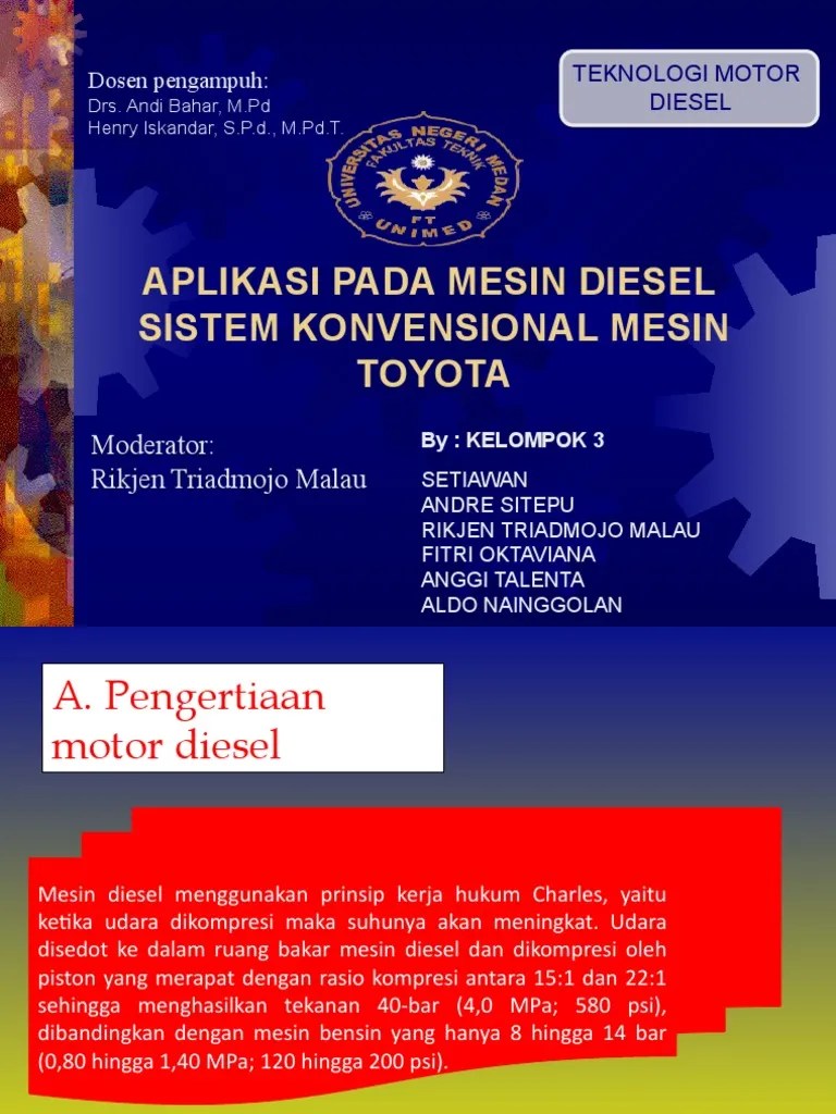 SISTEM BAHAN BAKAR MESIN DIESEL (TOYOTA) | PDF