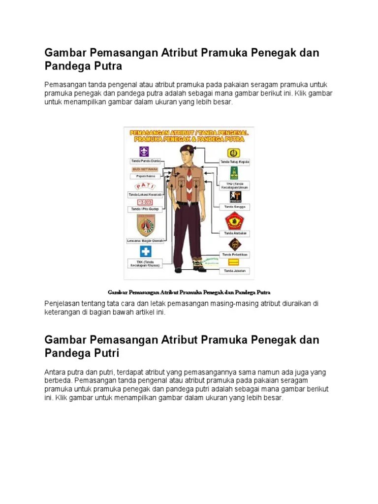 Gambar Pemasangan Atribut Pramuka Penegak Dan Pandega Putra | PDF