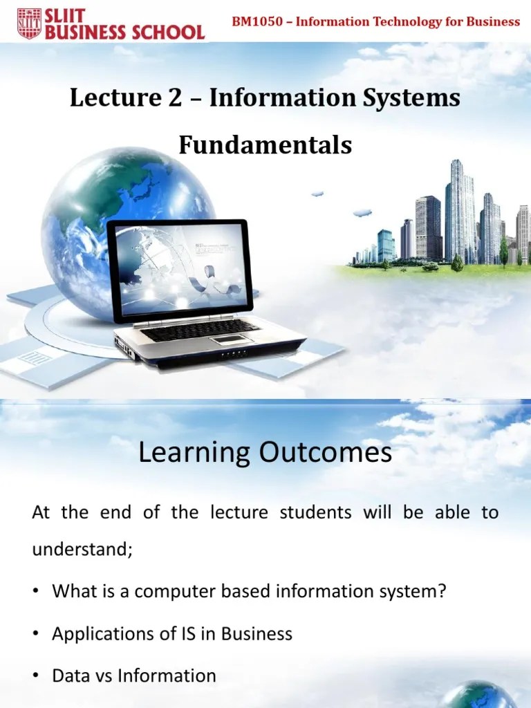 2021 - Lecture 02 - Information Systems Fundamentals | PDF ...