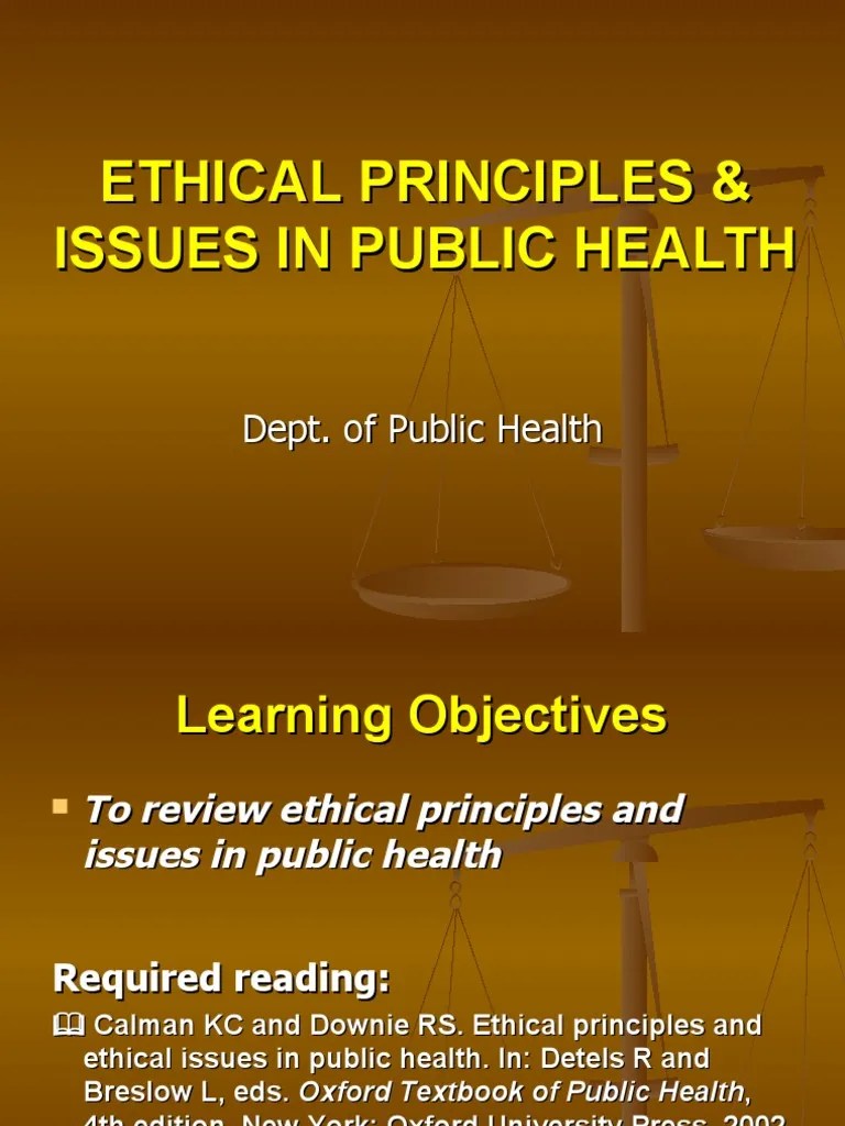 Navigating Ethical Principles And Issues In Public Health: A Review Of ...