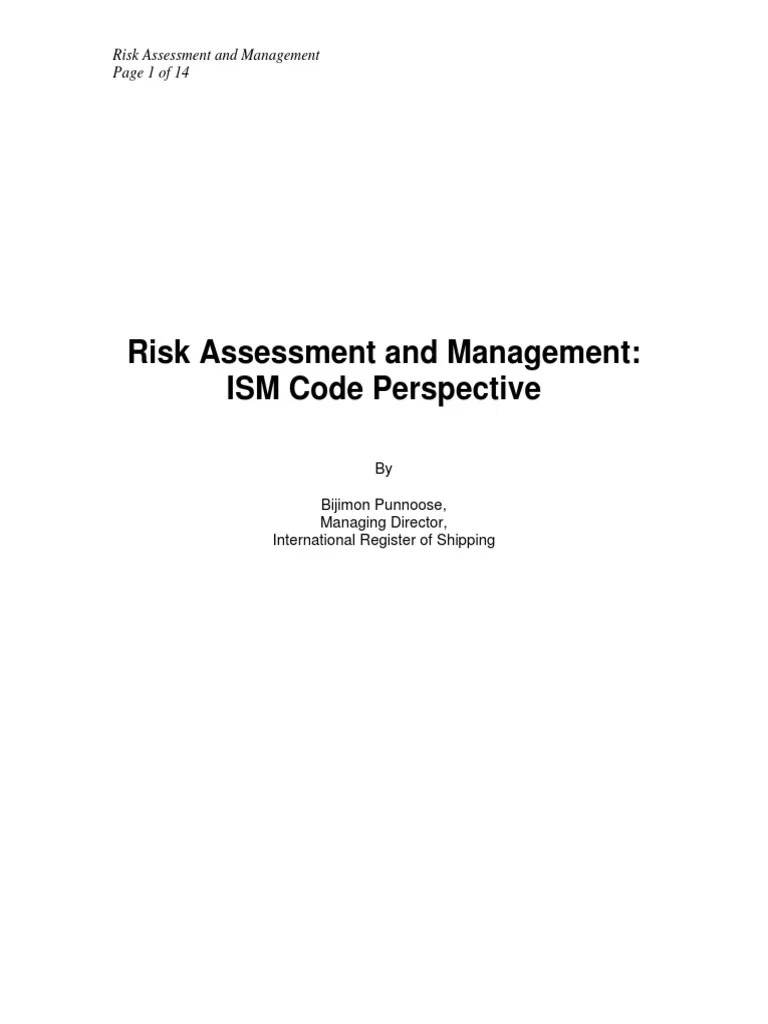 Risk Assessment And Management ISM Papers | PDF | Risk | Risk Assessment