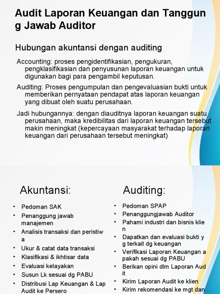3 Audit Laporan Keuangan Tanggungjawab Auditor | PDF