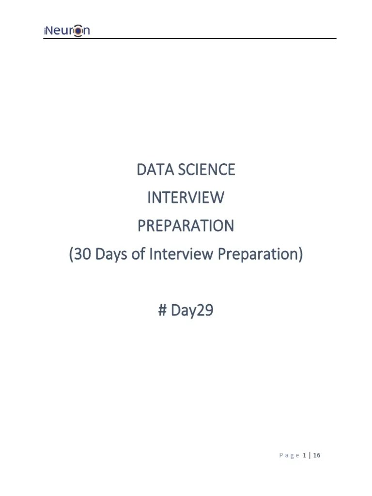 Data Science Interview Preparation | PDF | Automation | Statistical ...