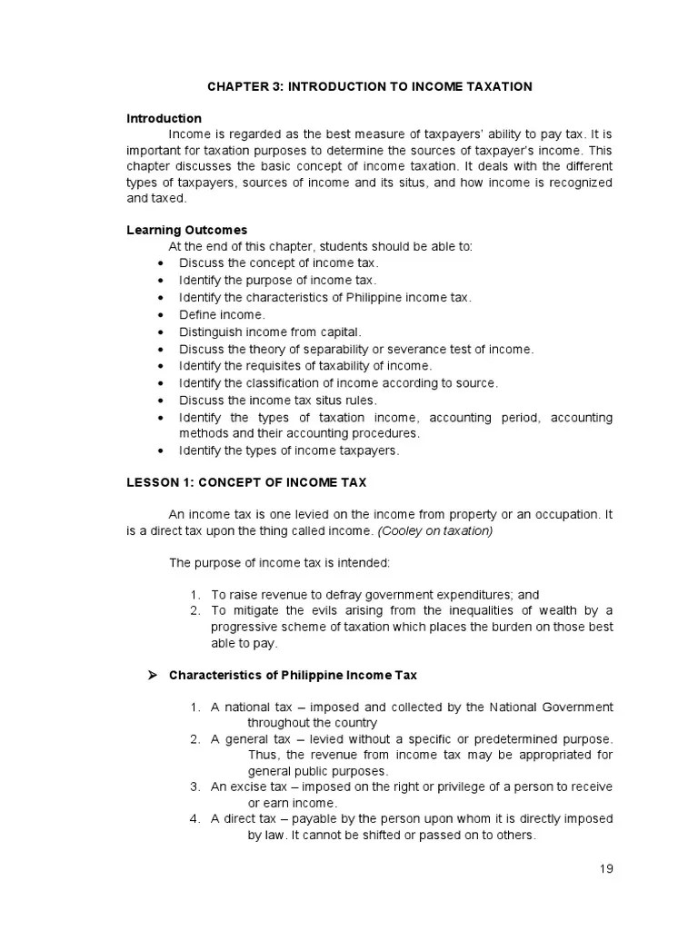 Chapter 3: Introduction To Income Taxation | PDF | Taxes | Capital Gains Tax