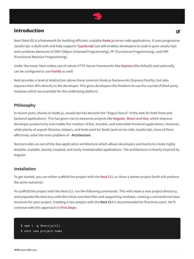 Documentation - NestJS - A Progressive Node - Js Framework | PDF ...