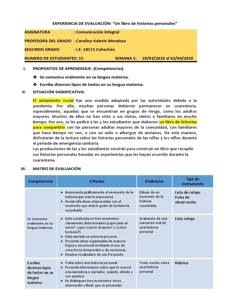 Evaluacion De Comunicacion Integral | PDF | Evaluación | Cognición