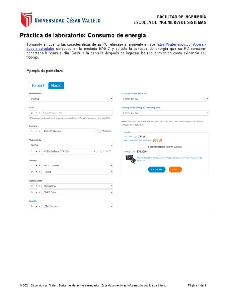 2.2 Practica Calculo De Consumo De Energia | PDF