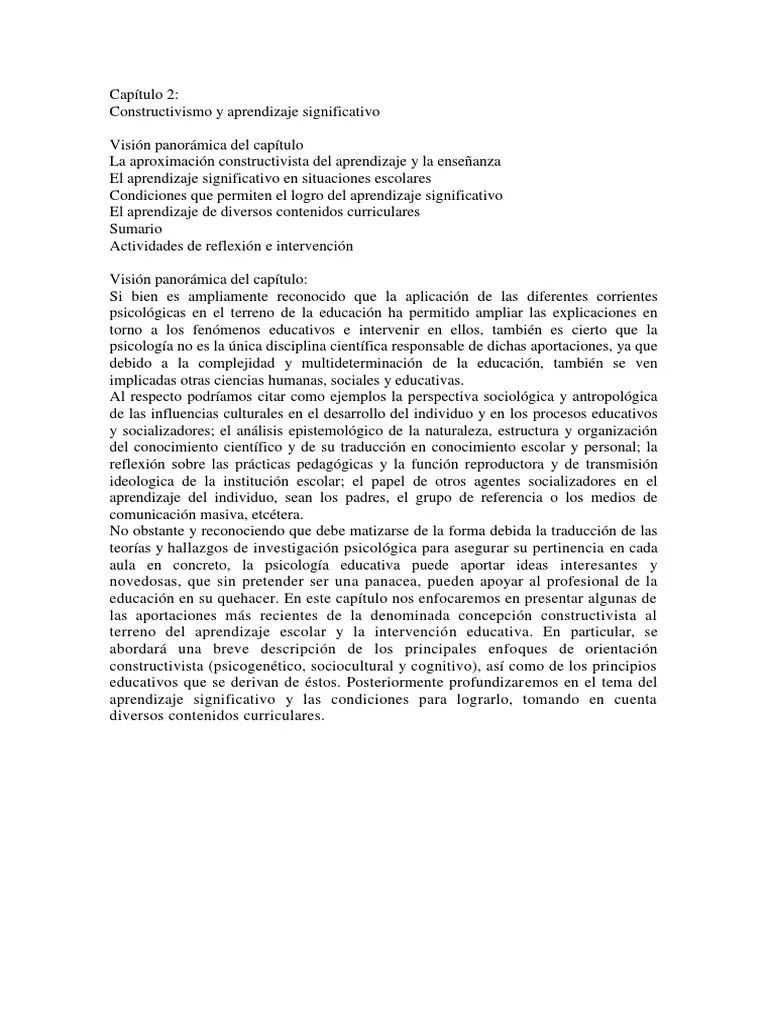 Unidad 3 - 2-Constructivismo Y Aprendizaje Significativo | PDF ...