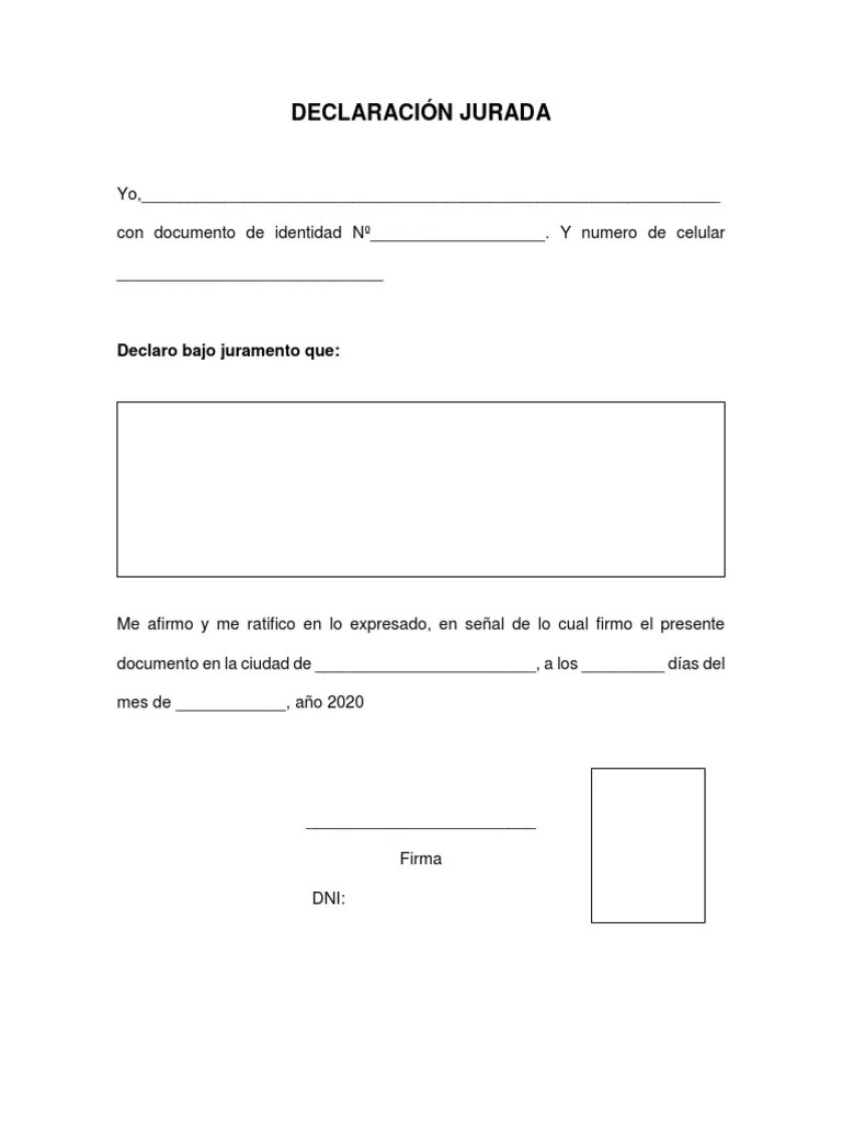 Como Hacer Una Declaracion Jurada | PDF