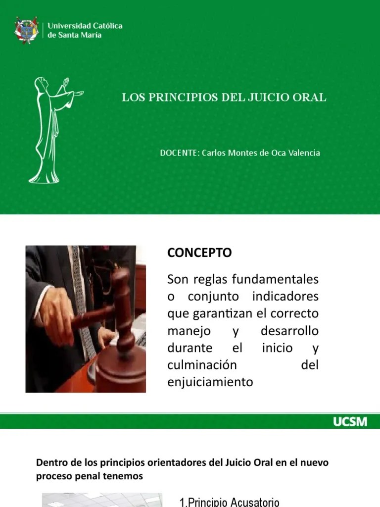 Diapositivas - Principios Del Juicio Oral | PDF | Procedimiento Criminal | Comunicación