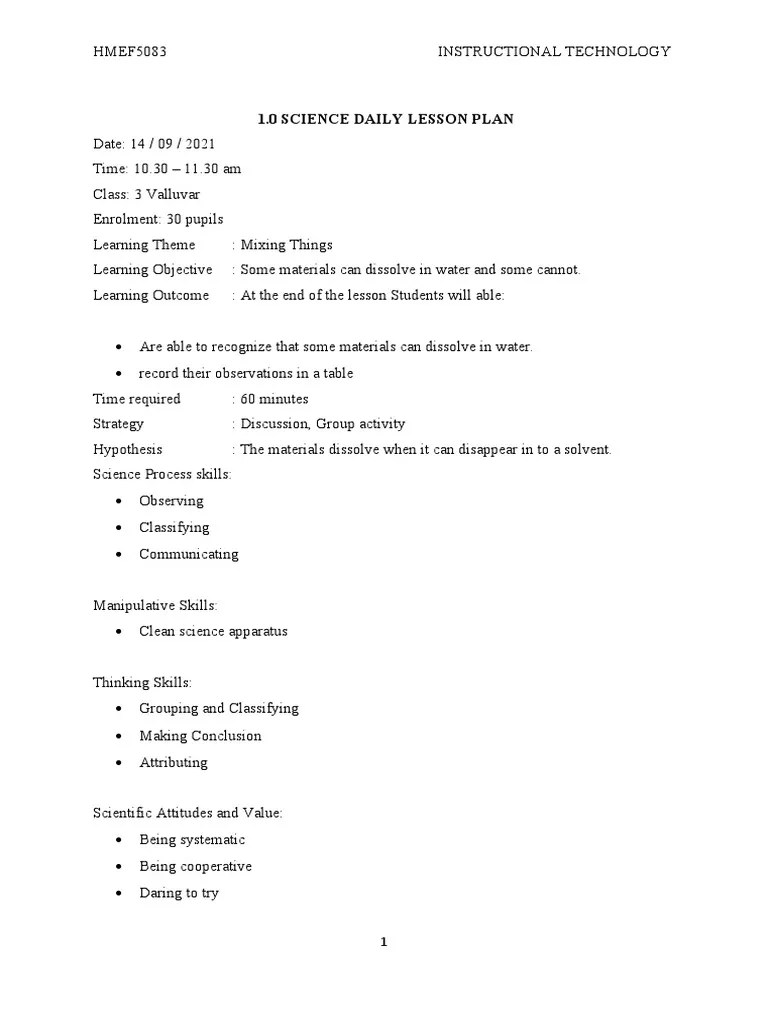 Prepare A Technology Enhanced Lesson Pla | PDF | Learning | Lesson Plan