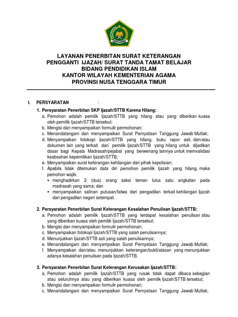 Layanan Penerbitan Surat Keterangan Pengganti Ijazah | PDF