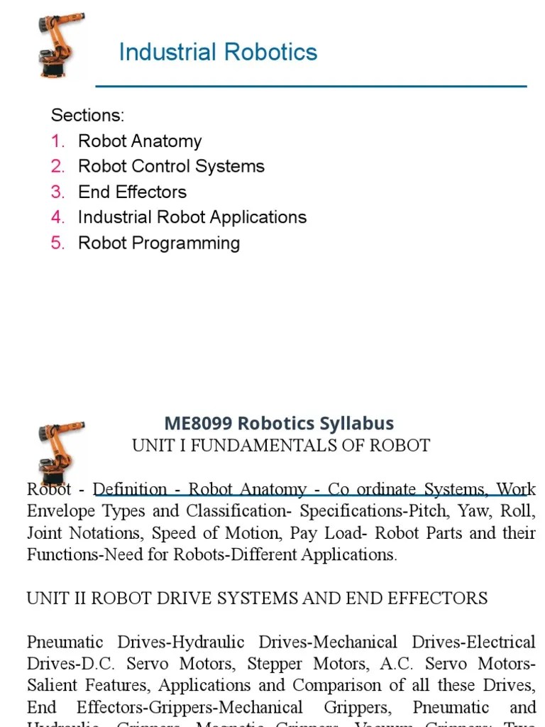 Industrial Robotics-Unit 1 | Download Free PDF | Robot | Robotics