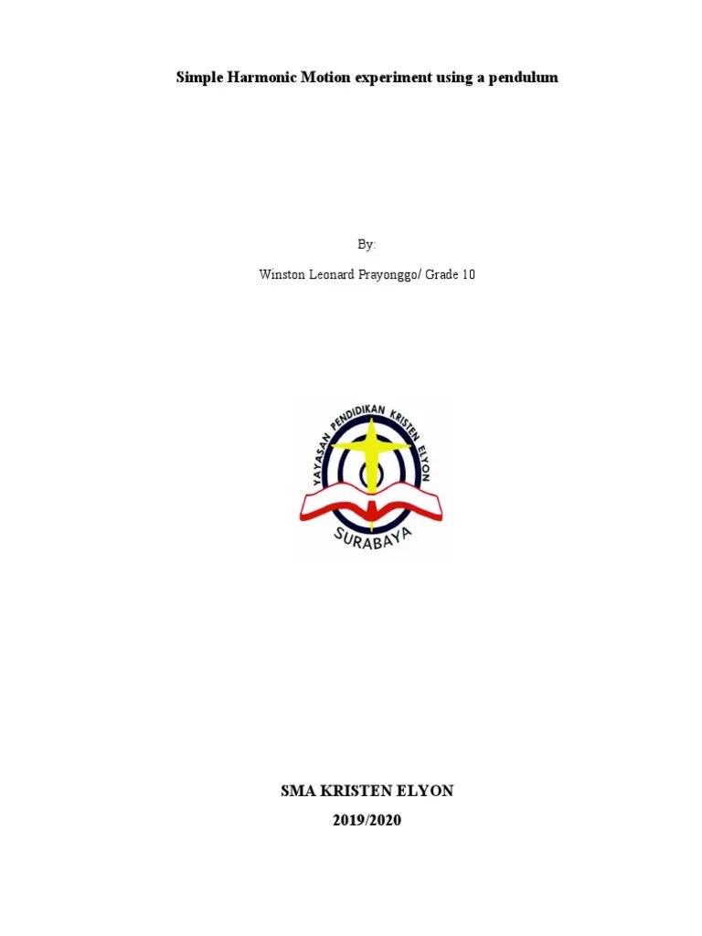 Simple Harmonic Motion Experiment Using A Pendulum | PDF | Pendulum ...