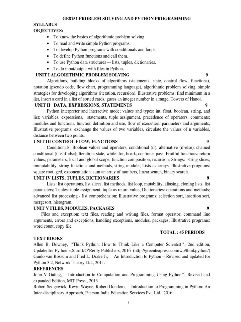 Allen B. Downey, ''Think Python: How To Think Like A Computer Scientist ...