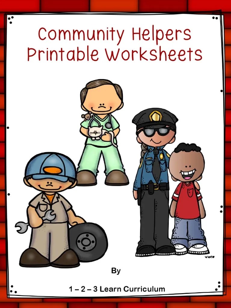 community helpers worksheets pdf books color