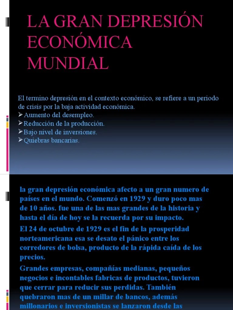La Gran Depresión Económica Mundial | PDF | Gran Depresion | Bolivia