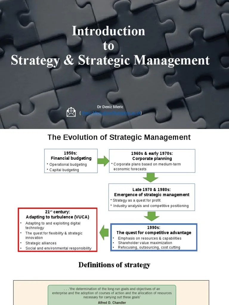 W1-Introduction To Strategy And Strategic Management | PDF | Strategic ...