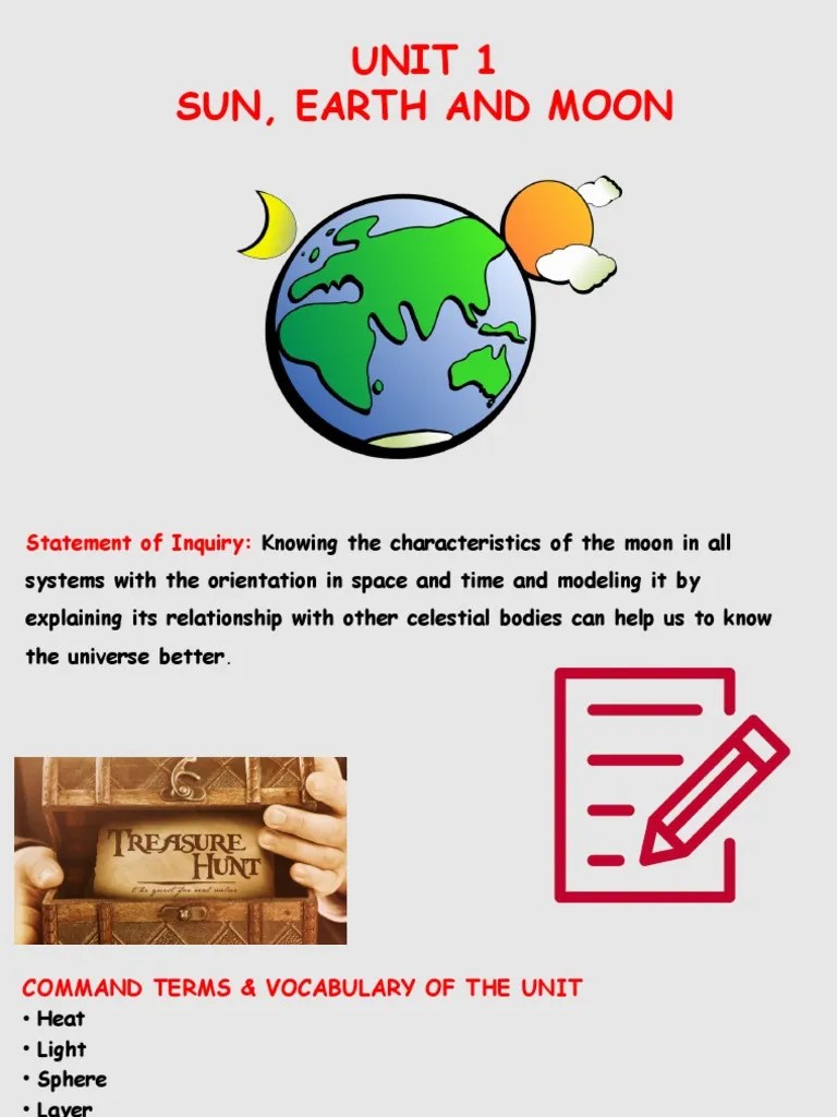 Unit 1-Sun, Earth And Moon | PDF | Moon | Astronomy