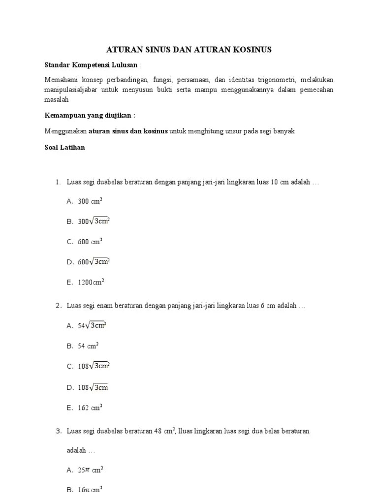 Luas Segi Enam Beraturan Dengan Panjang Sisi 10 Cm Adalah - Ini Aturannya
