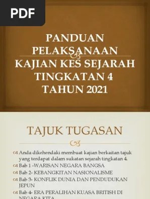 Contoh folio sejarah pt3 2020 bagi pelajar tingkatan 3. Panduan Kajian Kes Sejarah Tingkatan 4 Tahun 2021 Pdf