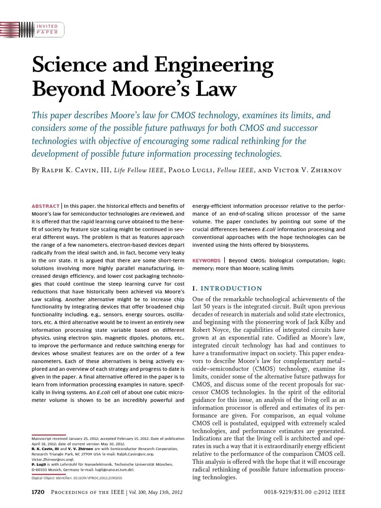 Science And Engineering Beyond Moores Law | PDF | Field Effect ...