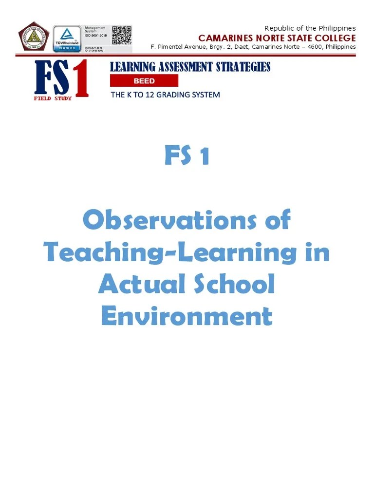 FS 1 Learning Episode 2 | PDF | Learning | Teachers