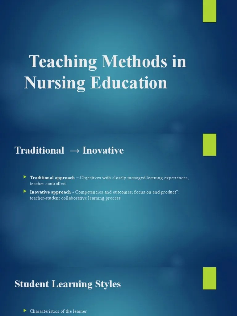 Teaching Methods In Nursing Education | PDF | Simulation | Learning