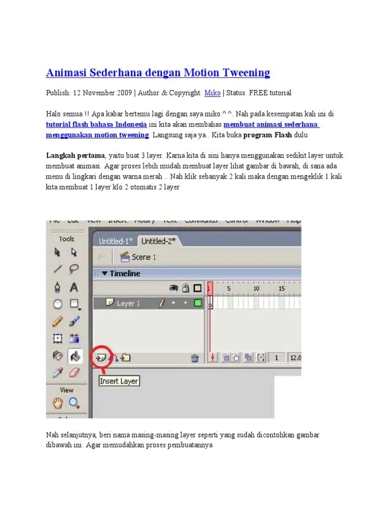 Animasi Flash: Motion Tweening | PDF | Karier & Perkembangan | Komputer