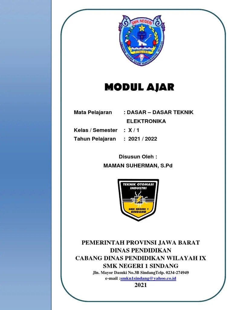 Modul Ajar Dasar Elektronika 1 Elemen | PDF