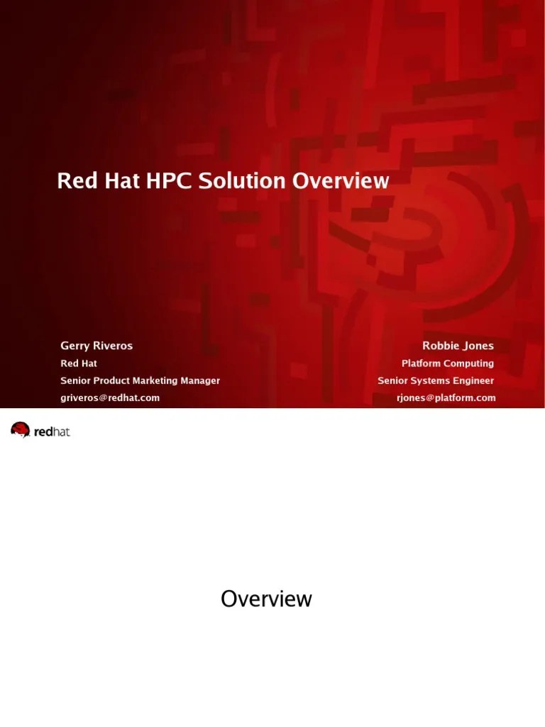 Red Hat HPC Solution Overview | PDF | Computer Cluster | Supercomputer