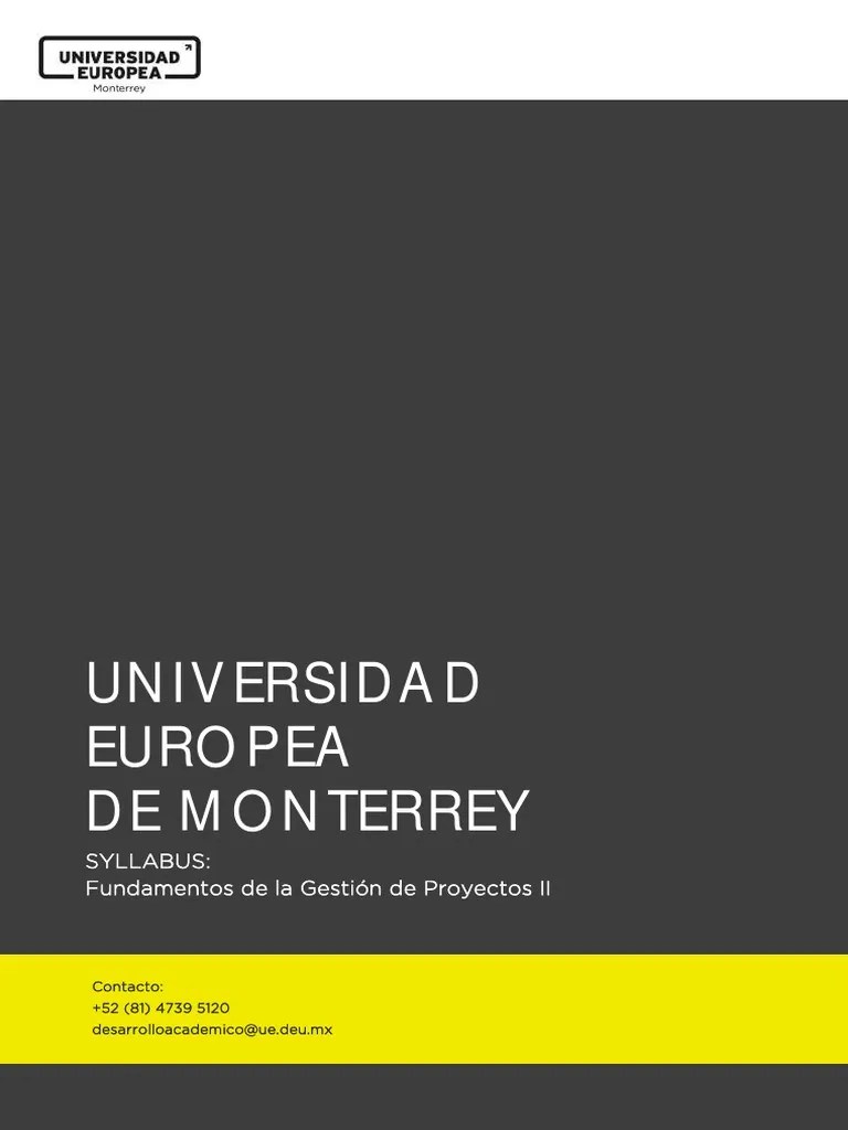 Syllabus - Documento General - Fundamentos De La Gestión De Proyectos II | PDF | Evaluación ...