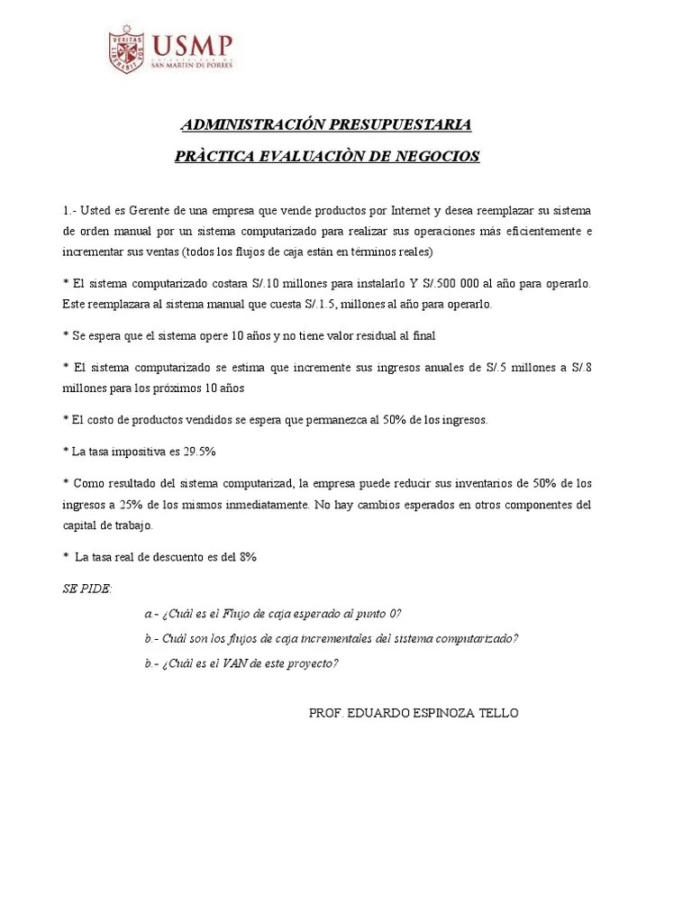 Semana 9 Proyecto De Inversiòn-Ejercicio 1 | PDF