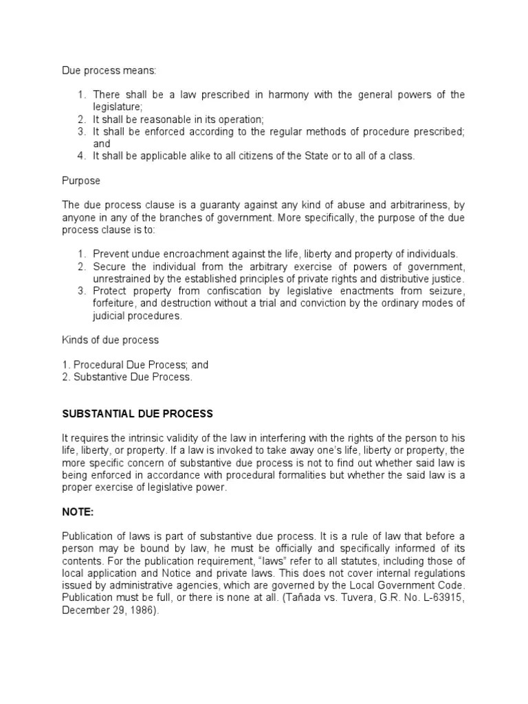 Substantial Due Process | PDF | Due Process | Due Process Clause